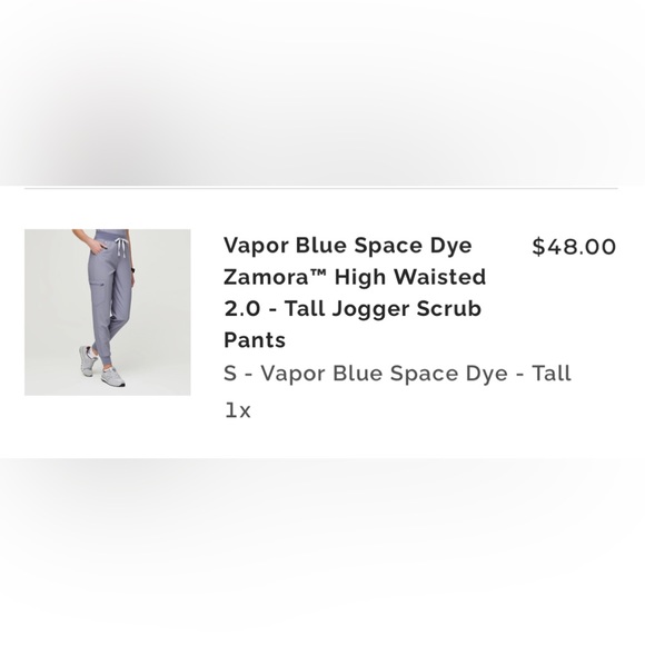 Vapor Blue Space Dye Zamora High Waisted 2.0, Tall jogger scrub pants - Picture 2 of 5